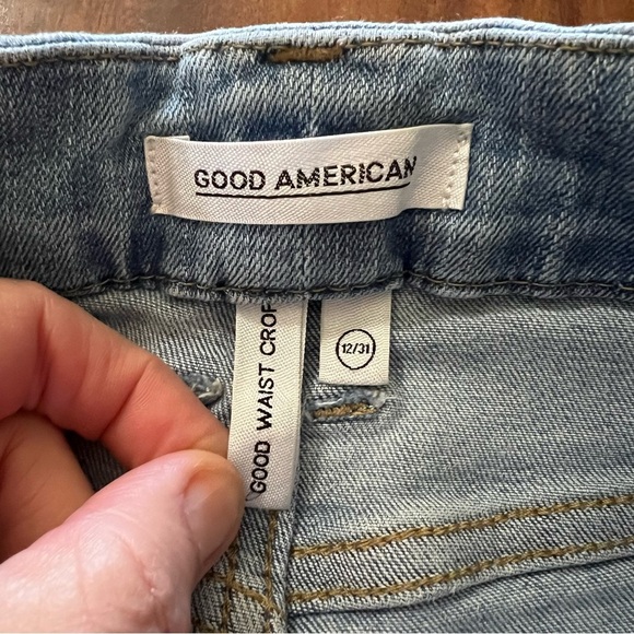 Good American Good Waist Crop Skinny Jeans Light Wash size 12 - Picture 4 of 8